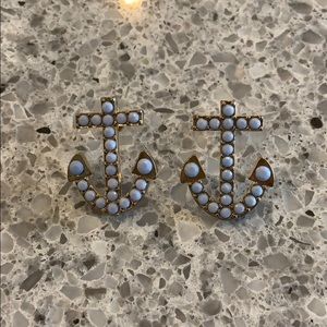 Blue anchor earrings